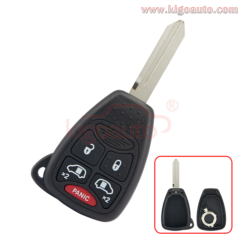 Remote head key shell 5 button for Chrysler Sebring 200 Convertible Jeep Liberty Commander 2007
