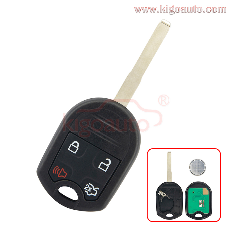 FCC CWTWB1U793 Remote Head Key 4 Button 315Mhz HU101 with 4D63 80bit chip for 2012-2019 Ford Fiesta PN: 164-R7976