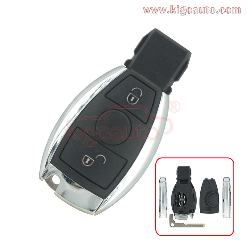 BGA Smart car key case shell 2 button with battery holder for Mercedes Benzs C CL CLK CLS E G GL GL GLK M R S SL SLK SLS Class 2007-2013