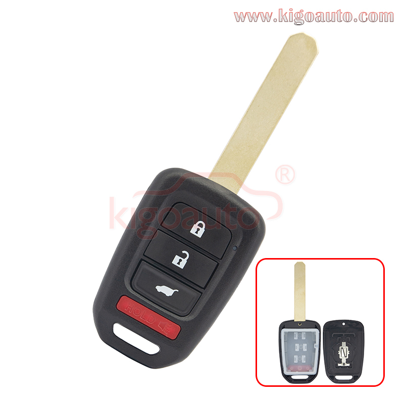 FCC MLBHLIK6-1T Remote key shell 3 button with panic  for Honda CR-V HR-V