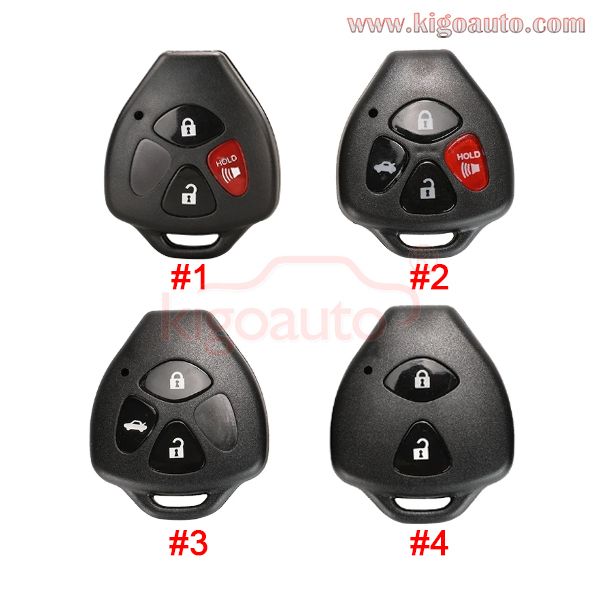 (No blade)HYQ12BBY Remote head key shell 2 / 3 / 4 button for Toyota Camry Corolla RAV4