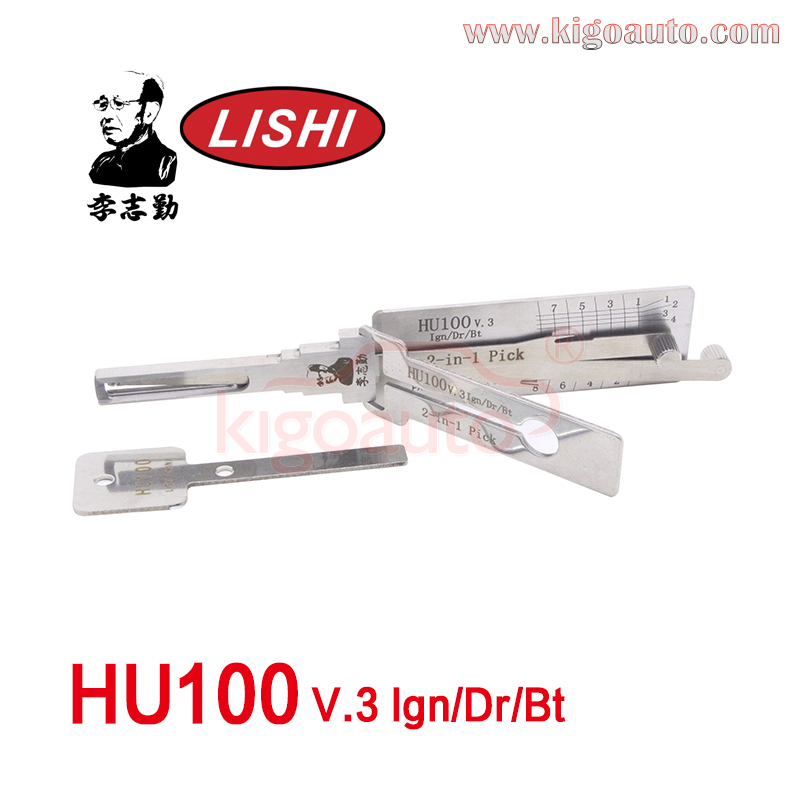 Original Lishi 2 in 1 Pick HU100 v.3 Ign/Dr/Bt