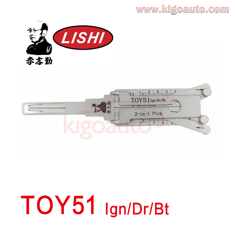Original Lishi 2-in-1 Pick TOY51 Ign/Dr/Bt for Toyota