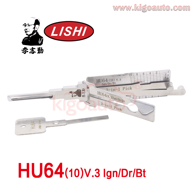 Original Lishi 2in1 Pick HU64(10) v.3 Ign/Dr/Bt