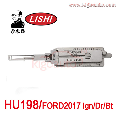 Original Lishi 2in1 Pick HU198/FORD 2017 Ign/Dr/Bt