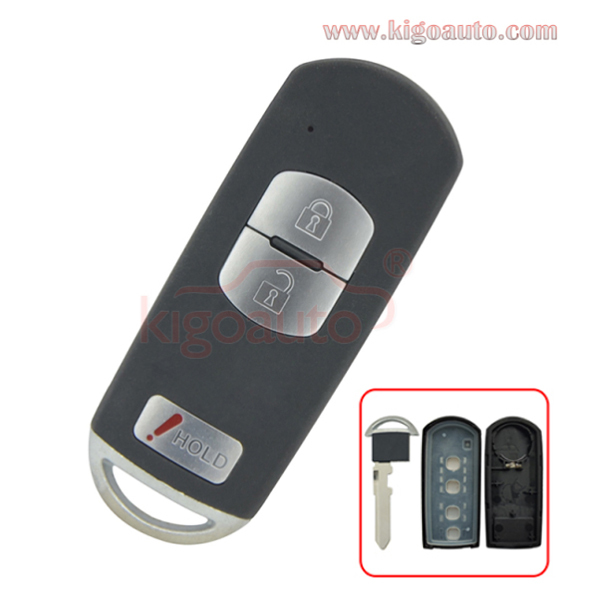 FCC KR55WK49383 Smart key shell 2 button with panic for Mazda CX-3 CX-5 2010 2011 2012