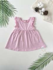 Charming Organic Cotton Ruffle Dress for Baby Girls - Megan Short Sleeve