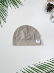 Organic Cotton Baby Beanie in Natural Beige | Eco-Friendly Infant Cap