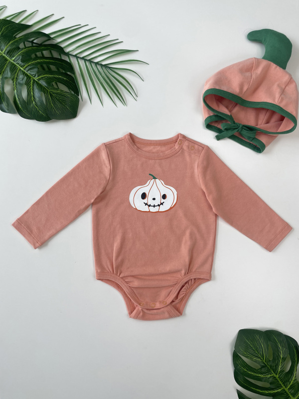 baby small pumkin halloween bodysuit