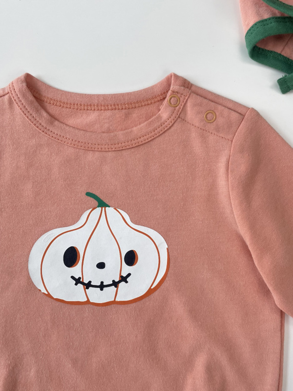 baby small pumkin halloween bodysuit