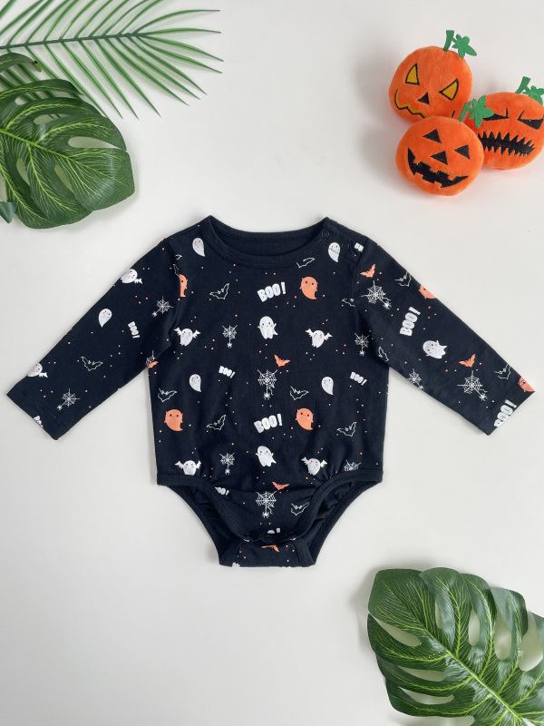 baby small pumpkin halloween bodysuit