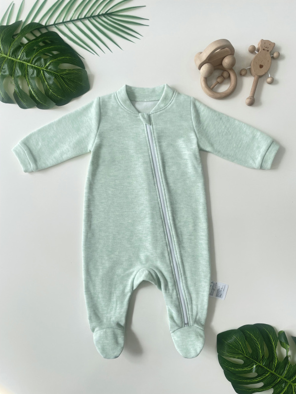 Baby Natural Dyed Zippered Footie Pajamas