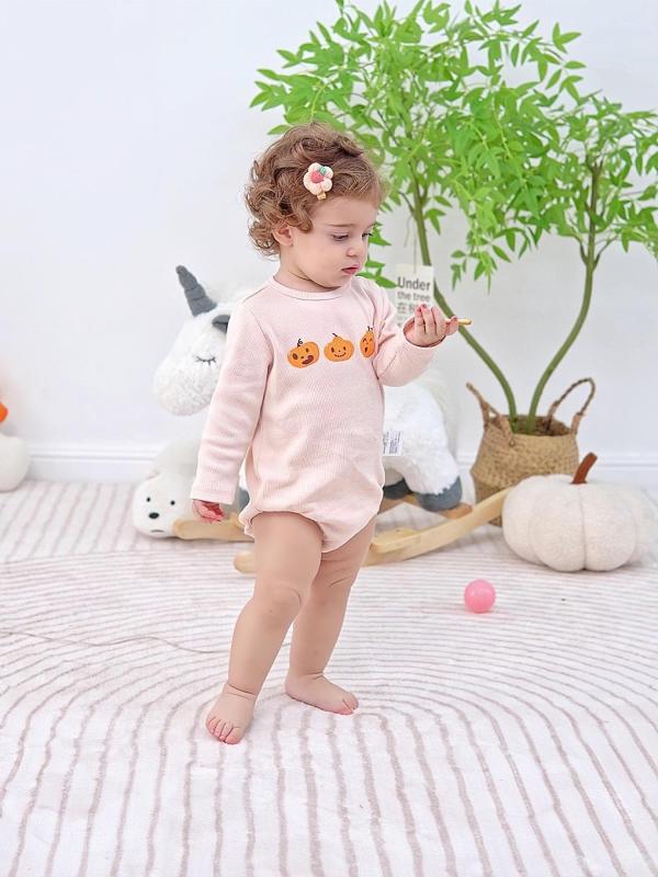 baby small pumpkin halloween bodysuit