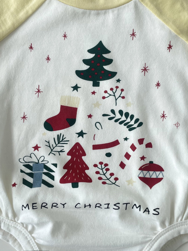 baby xmas dog long sleeve bodysuit