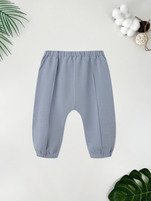 baby tied waist french terry jogger pants