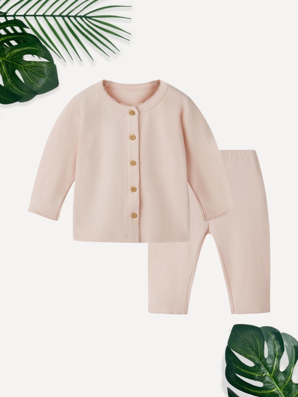 baby girl long sleeve ribbed set