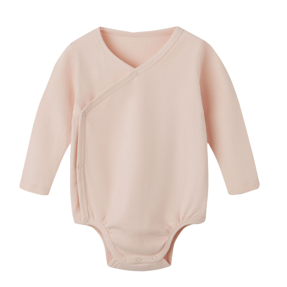 Plant-dyed organic cotton baby long sleeve kimono bodysuit