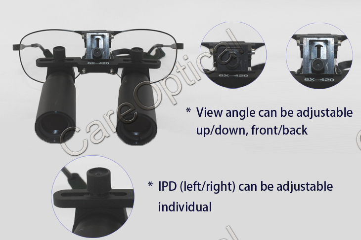 Flip Up Prismatic Loupes 3.0x-8.0x with Titanium Frames