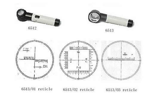 Handheld Magnifier C-651 Series with LED light Illumination  with Reticle