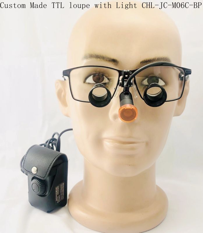 New custom made TTL loupes dental loupes surgical loupes medical loupes with LED Light CHL-JC-M06C-BP