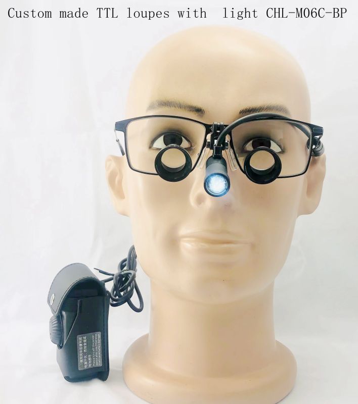 New custom made TTL loupes dental loupes surgical loupes medical loupes with LED Light CHL-JC-M06C-BP