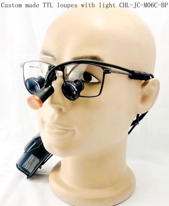 New custom made TTL loupes dental loupes surgical loupes medical loupes with LED Light CHL-JC-M06C-BP