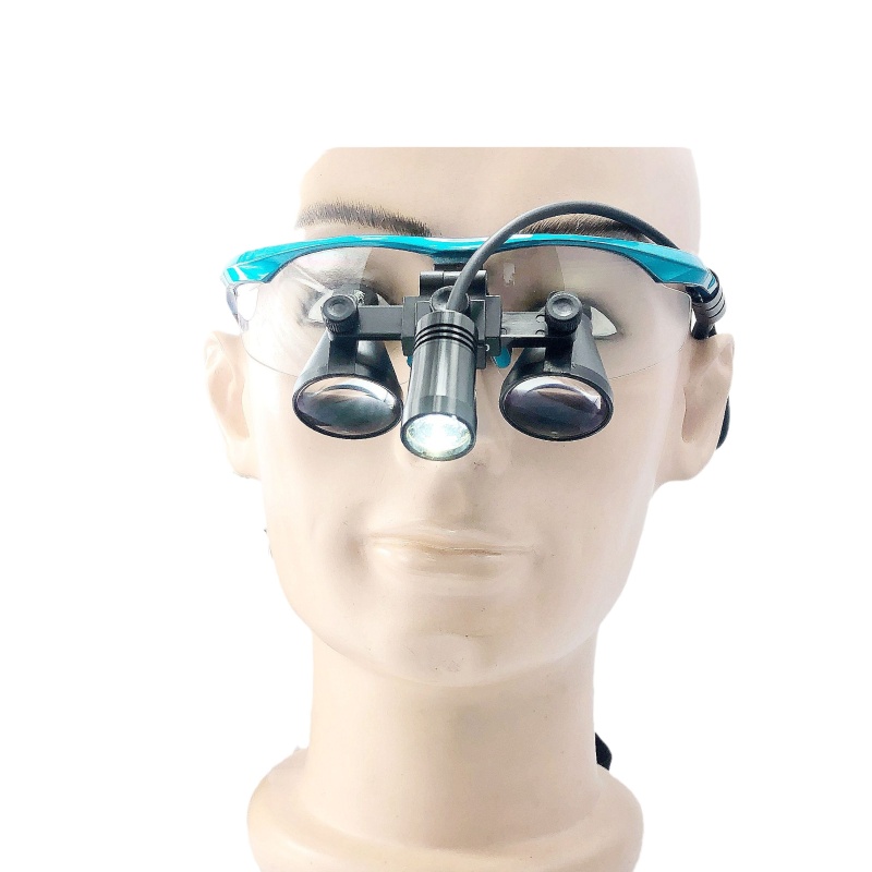 CHL medical light CHL-JC-M08B-CP with Flip Up dental surgical loupes  2.5x 3.0x 3.5x with Sports frames