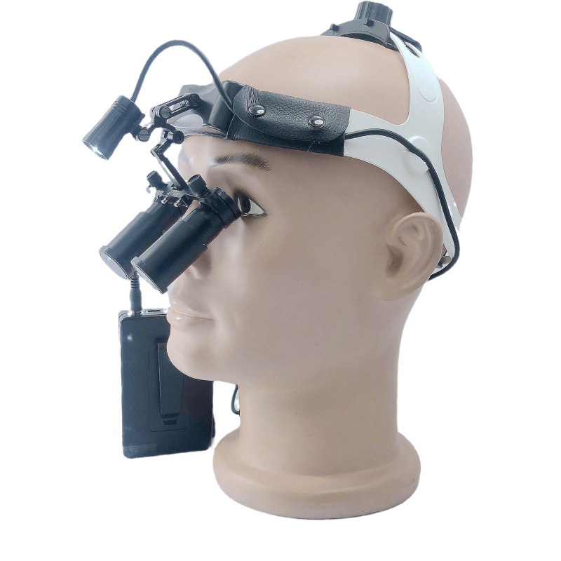 New desinging Headband medical lamps CHL-M08P-CP-H  with  Prismatic Dental Surgical loupes 3.0X-8.0X