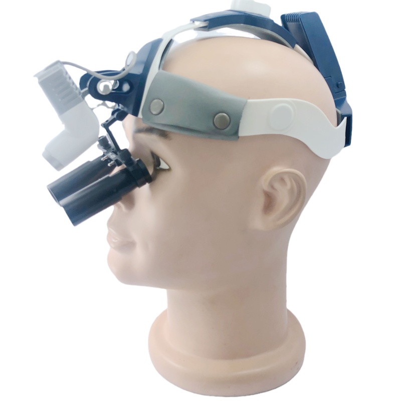 Headband Surgical LED light CKD205AY-2 with Prismatic (Kepler) Loupes 3.0X-8.0X  5W  (cordless)    2 pieces  battery