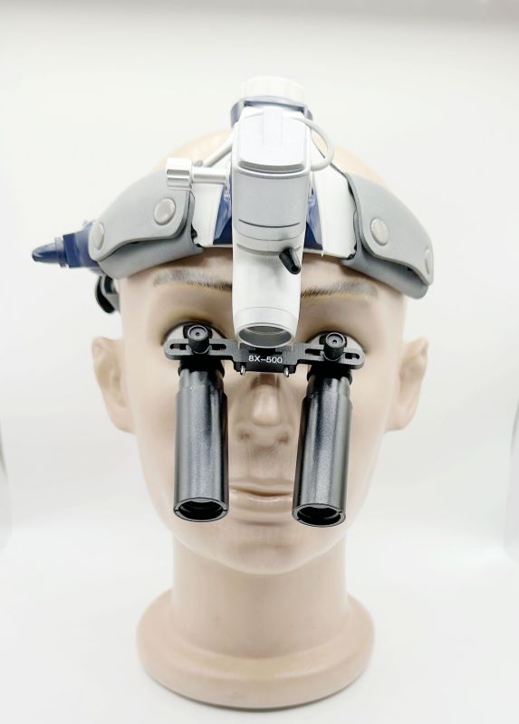 Headband Surgical LED light CKD205AY-2 with Prismatic (Kepler) Loupes 3.0X-8.0X  5W  (cordless)    2 pieces  battery