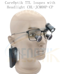 New design Slim Custom Made TTL dental loupes surgical loupes 2.5x 3.0x 3.5x With Mecial lamps CHL-JC-M08P-CP