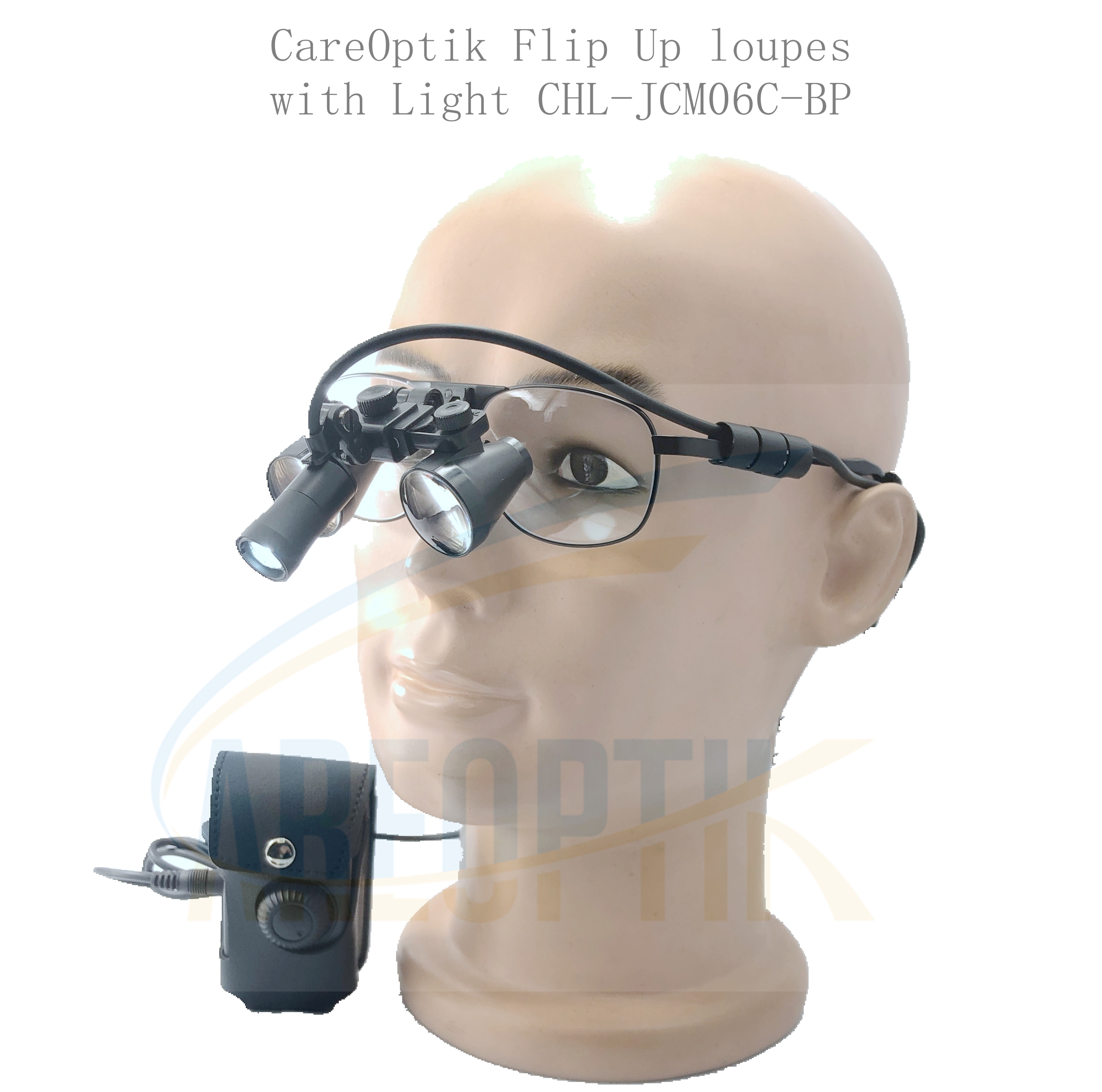 Flip up dental suergical loupes with lights 