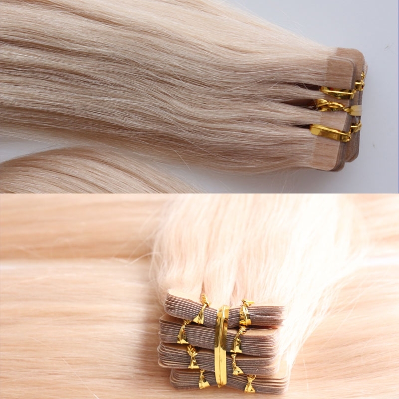Tape Hair Piece Real Human Hair 60# Adhesive Double Sided Tape Hair Extensions Malaysian Hair Extend For White Women