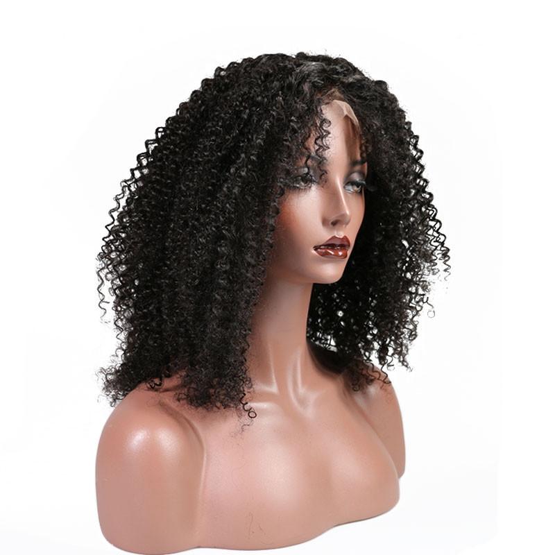 Afro Kinky Curly Full Head Lace Front Wigs 250 Percent High Density for African American Women