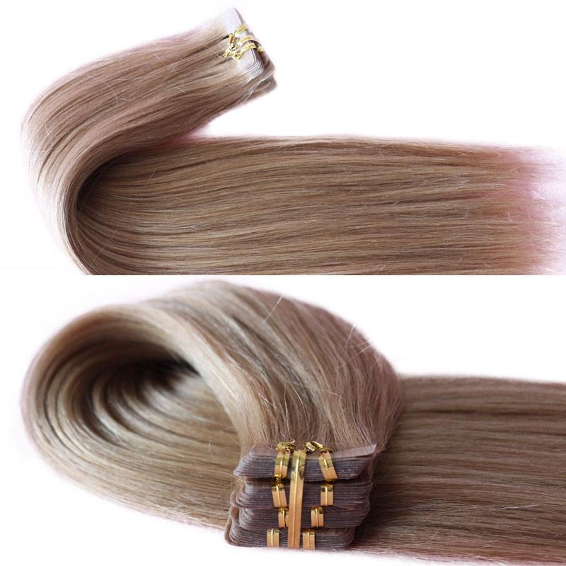 Remy Hair Extension Adhesive Tape Hair Extension Straight 8# color