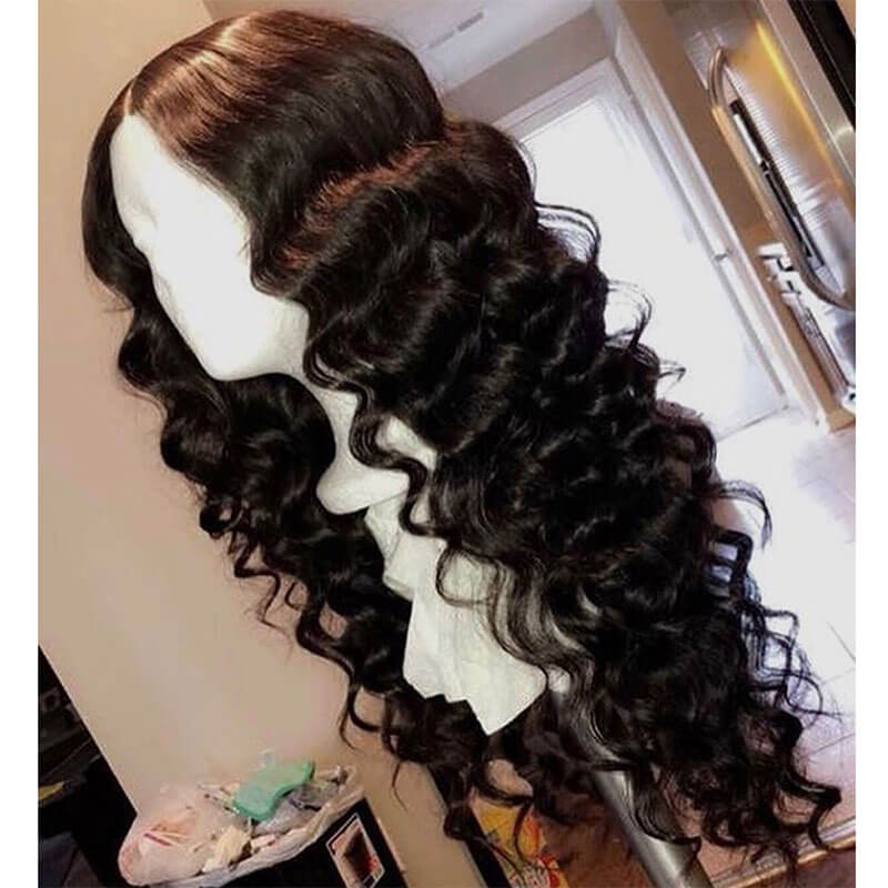Deep Wave Lace Front Human Hair Wigs For Black Women Pre Plucked Bazilian Remy Hair Bleached Knots with Baby Hair