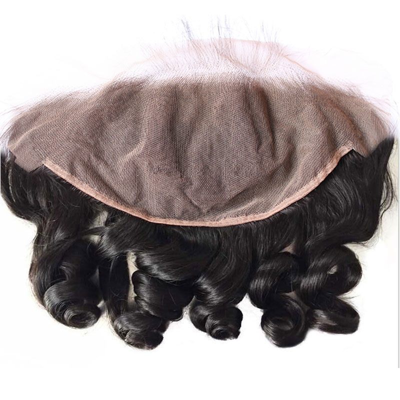 Ear To Ear Peruvian Lace Frontal Closure With Baby Hair 13X6 Top Grade 7A Loose Wave Natural Color Density 130%