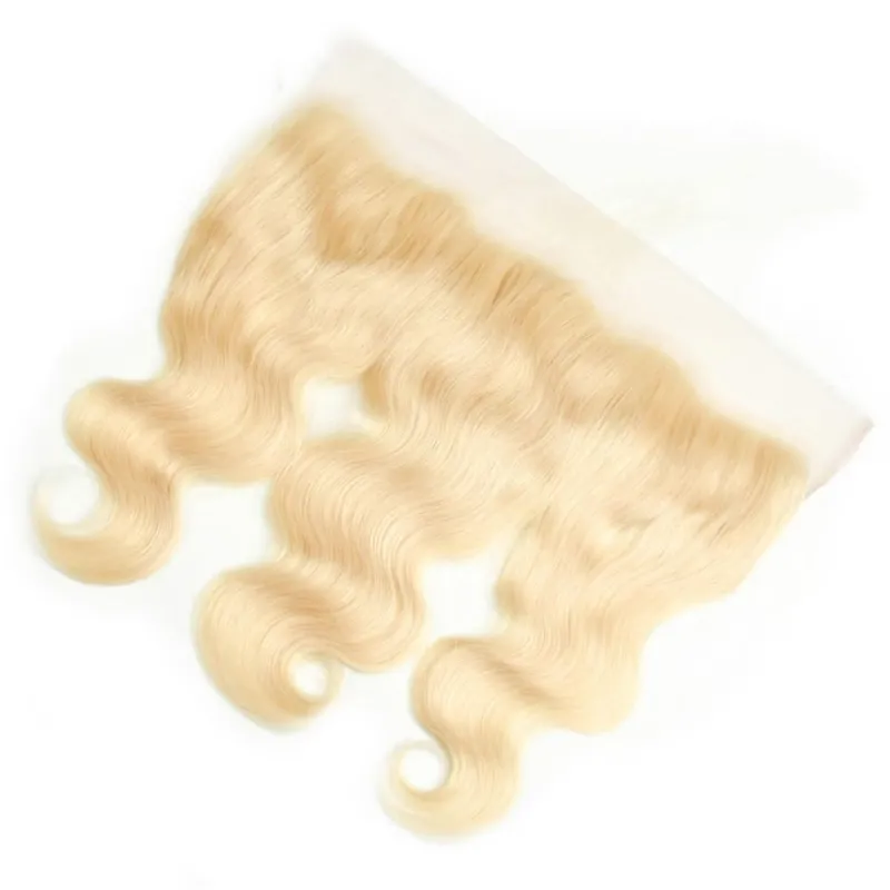 613 Lace Frontal Closure Blond 13X4 Lace Frontal Body Wave 8A Grade 100% Human Hair Virign Peruvian Hair