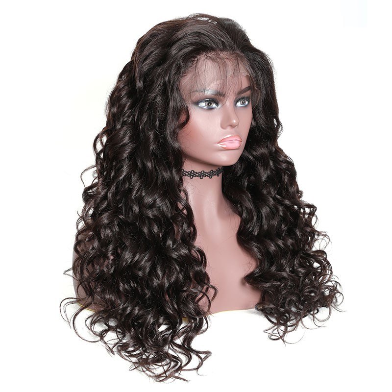 Mix Curly Wig Lace Front Human Hair Pre Pluck Wigs With Baby Hair 180% Density Long Wigs
