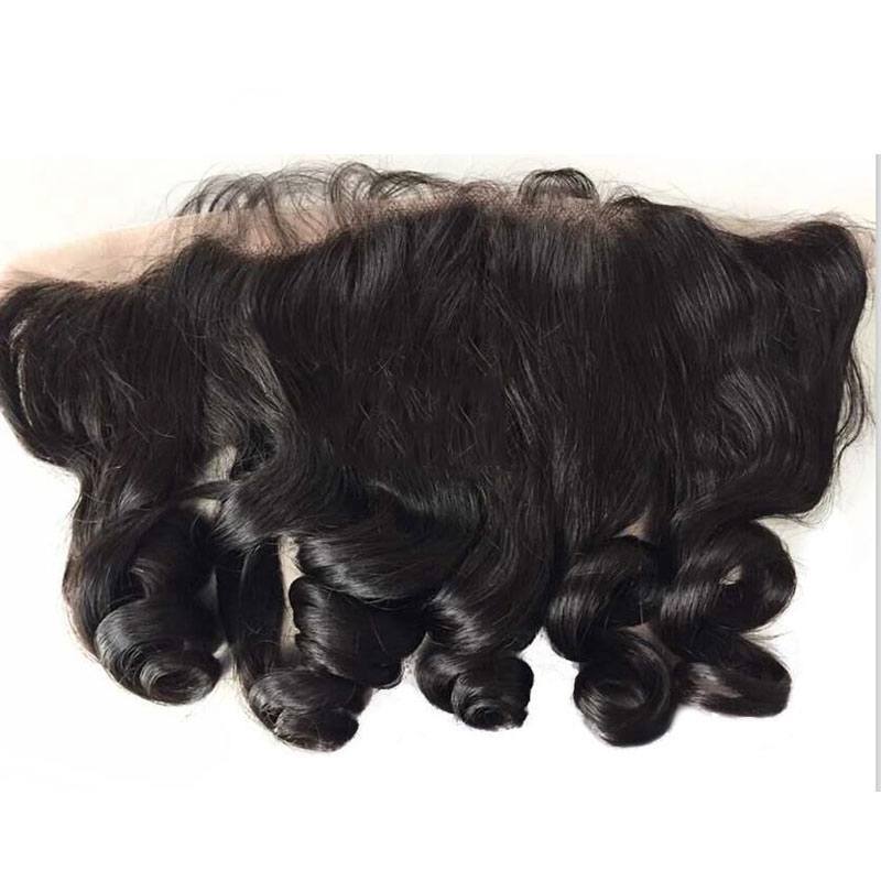 Ear To Ear Peruvian Lace Frontal Closure With Baby Hair 13X6 Top Grade 7A Loose Wave Natural Color Density 130%