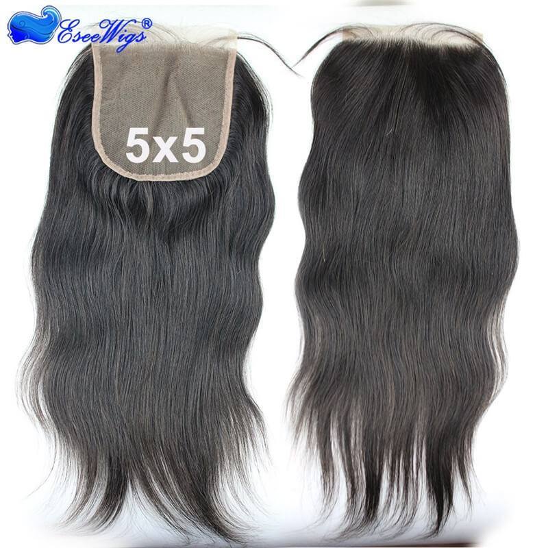 7A Straight 5x5 Lace Closure Peruvian Straight Closure With Baby Hair Closure With Bleached Knots Free Middle 3 Part Closures