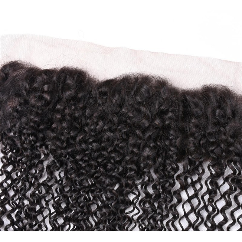 Lace Frontal Closure 13x4 inch 100% Brazilian Virgin Hair Jerry Curly Lace Frontal Closure Natural Color 130%