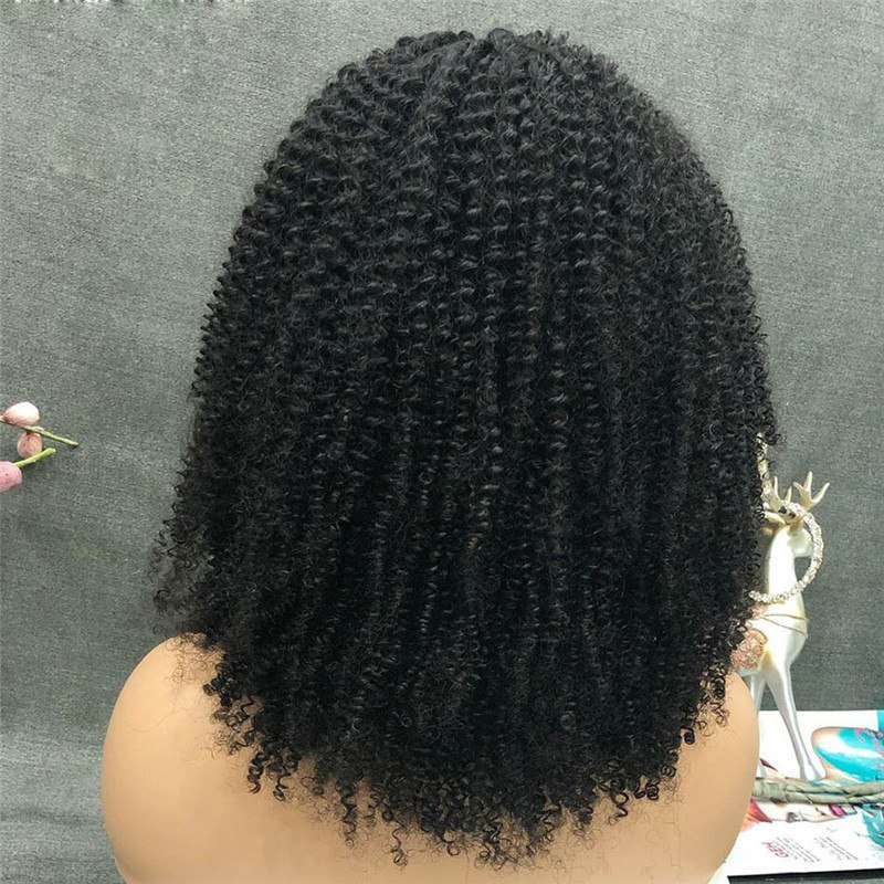 150 Density Afro Kinky Curly Wig Brazilian Remy Human Hair Headband Wigs Glueless Machine Made Half Wig For Black Women