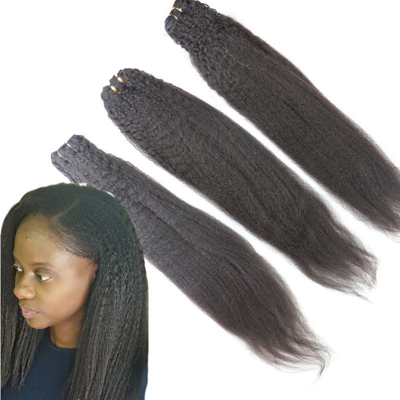8A Grade Human Hair Extensions Brazilian Unprocessed Hair Bundles Kinky Straight 100g/pc Brazilian Hair 3pcs Lot