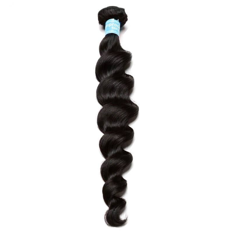 Natural Color Indian Remy Human Hair Loose Wave Hair Weave 3 Bundles