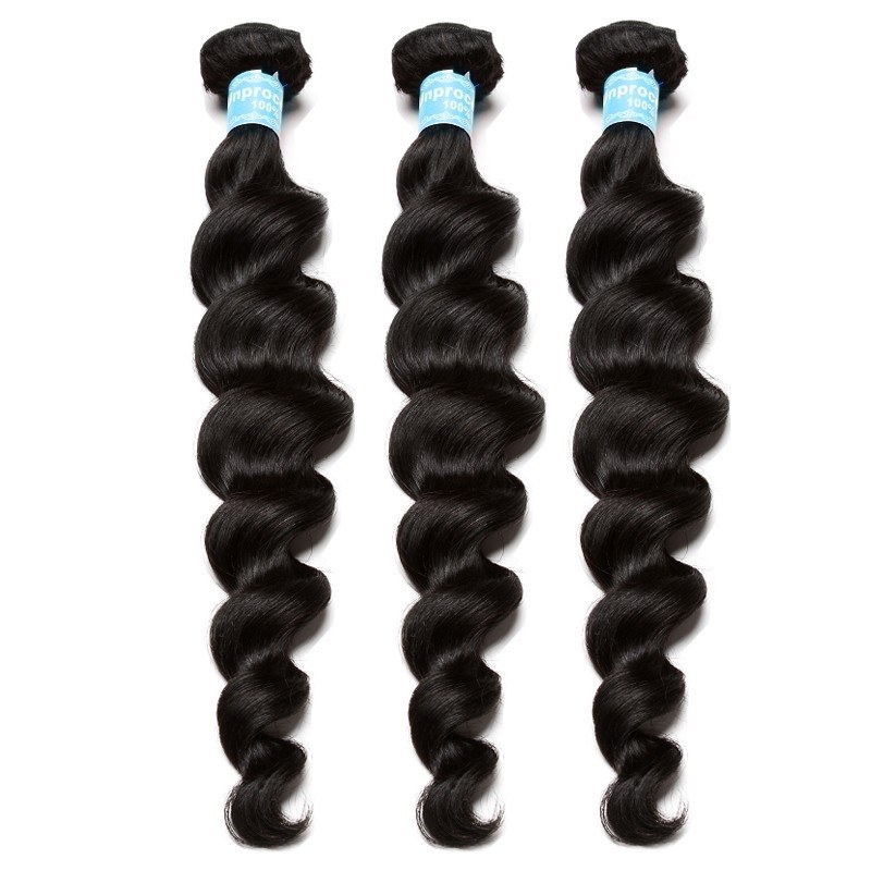 Loose Wave Brazilian Virgin Hair 3 Pcs Brazilian Hair Weave Bundles 8A Hair Products Curly Human Hair Extensions
