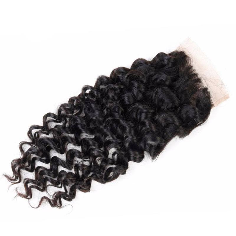 Excellent Deep Curly Mongolian Hair Loose Deep Wave Swiss Lace Closure 4*4 Unprocessed Human Virgin Hair Mongolian Hair