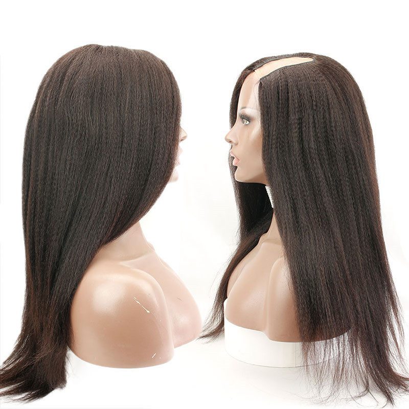 Italian Yaki U Part Wig Human Hair Wigs Brazilian Remy Hair Full and Thick for Black Women Pre Plucked 1"x4" Opening
