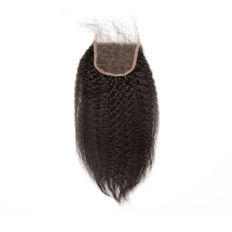 Natural Color Kinky Straight Hair Free Part Lace Closure 4x4 inchs