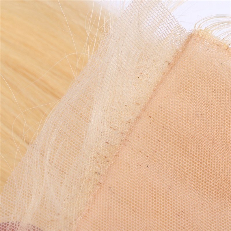 613 Silk Base Closure Hidden Knots 4x4 Blonde Silk Closure with Baby Hair Body Wave Hair Pieces Free Part